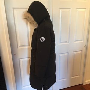 Arctic Expedition down jacket with fur trim hood